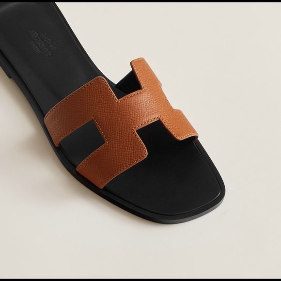 SOLD! Hermes Oran Sandals Naturel - Picture 3 of 8